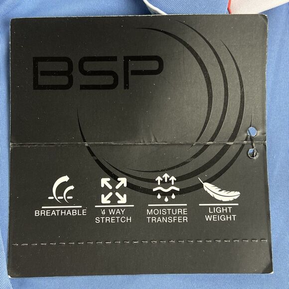 NWT BSP Better Sports Performance Crop Leggings Breathable Blue/White/Orange Lge - Picture 11 of 13